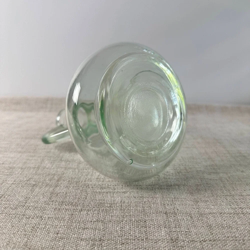 Vintage Green Glass Long Spout Cruet | Hand Blown Pitcher | Sculptural Glass